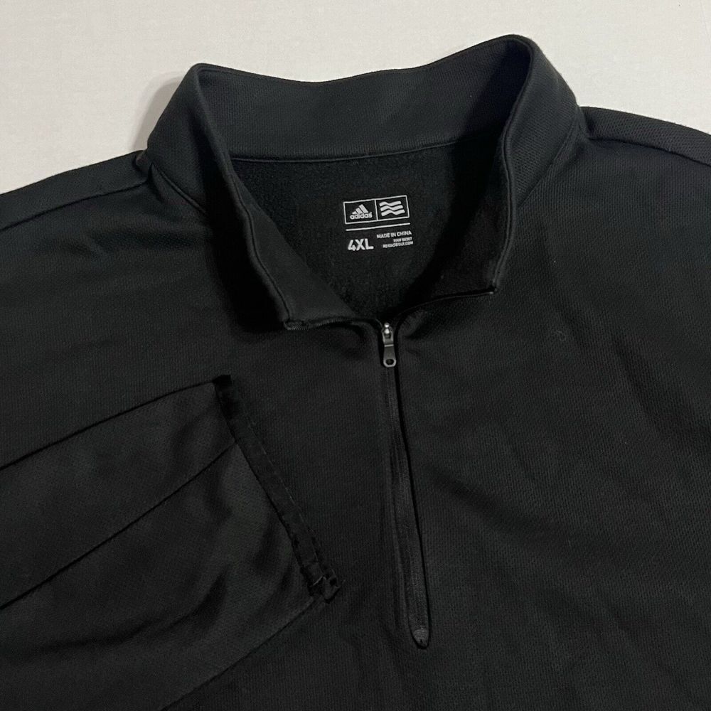 Adidas Men's 4XL Black Fleece Lined 1/4 Zip Pullover Sweater